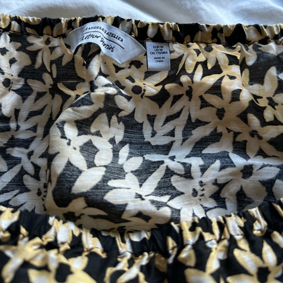 & Other Stories Women’s Yellow Floral Printed Puff Sleeve Crop Top Size Medium - Picture 5 of 8